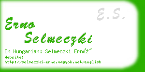 erno selmeczki business card